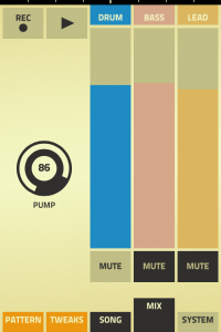 Mixer section of Propellerhead Figure - makers of Reason, Record, and ReCycle.