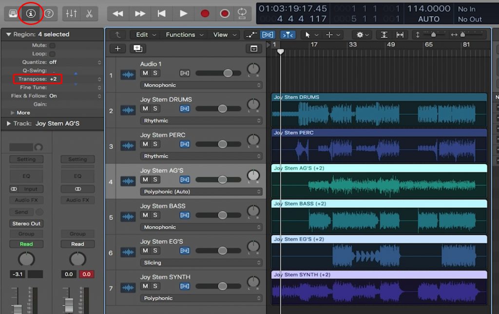 logic x pro switching between versions