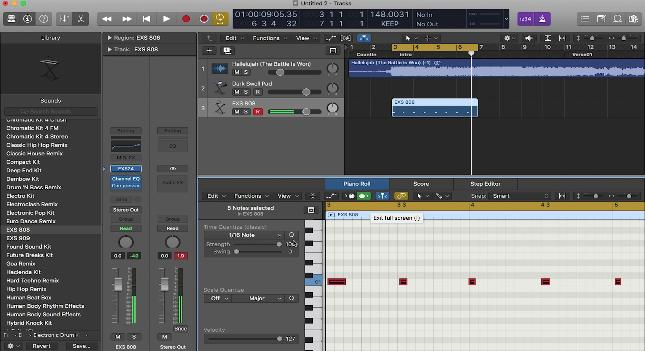 Logic 2020. Logic Drummer. Piano Roll Logic. Logic Box. Midi Editor Pitch and Velocity.